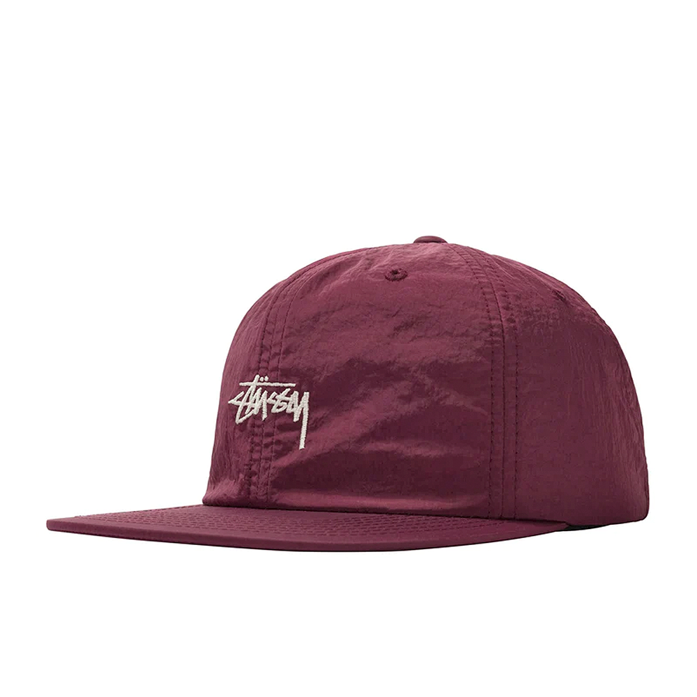 Boné Stussy Stock Washed Nylon Vinho
