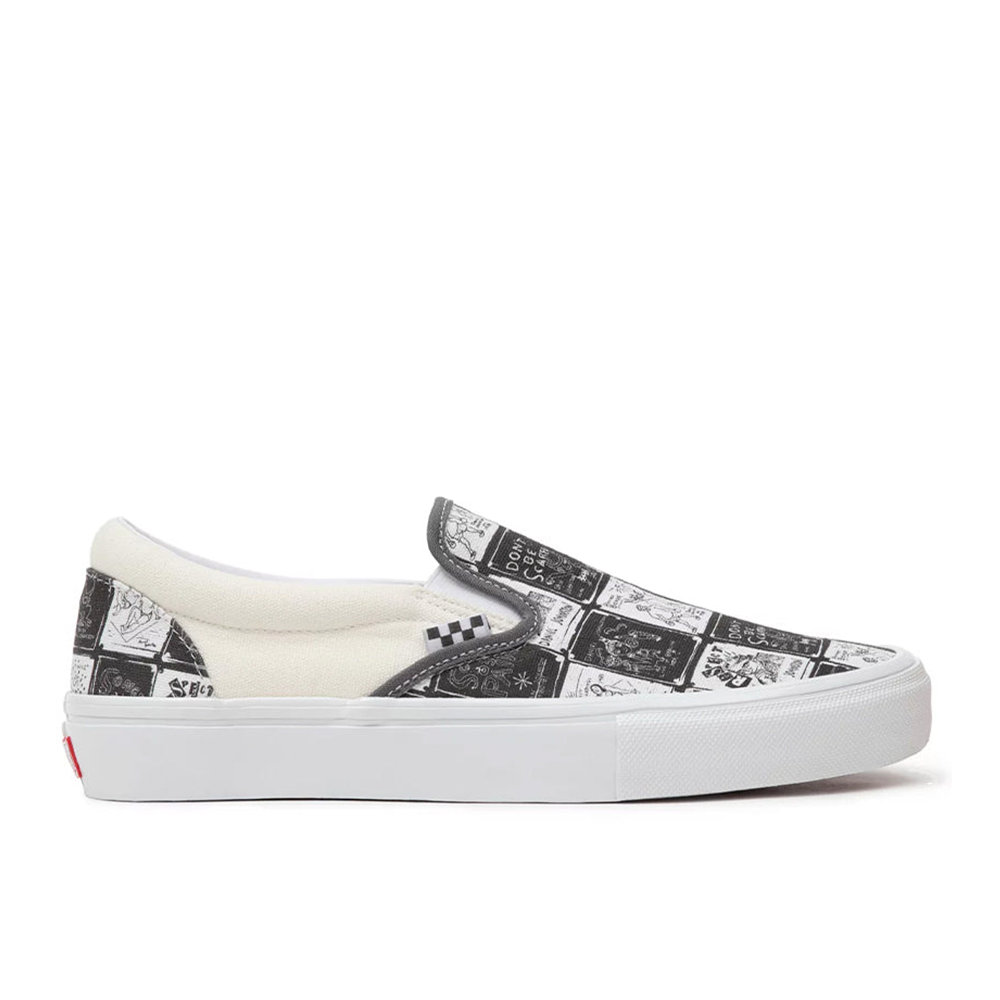 Tênis Vans Skate Slip-on 5 Raven Branco