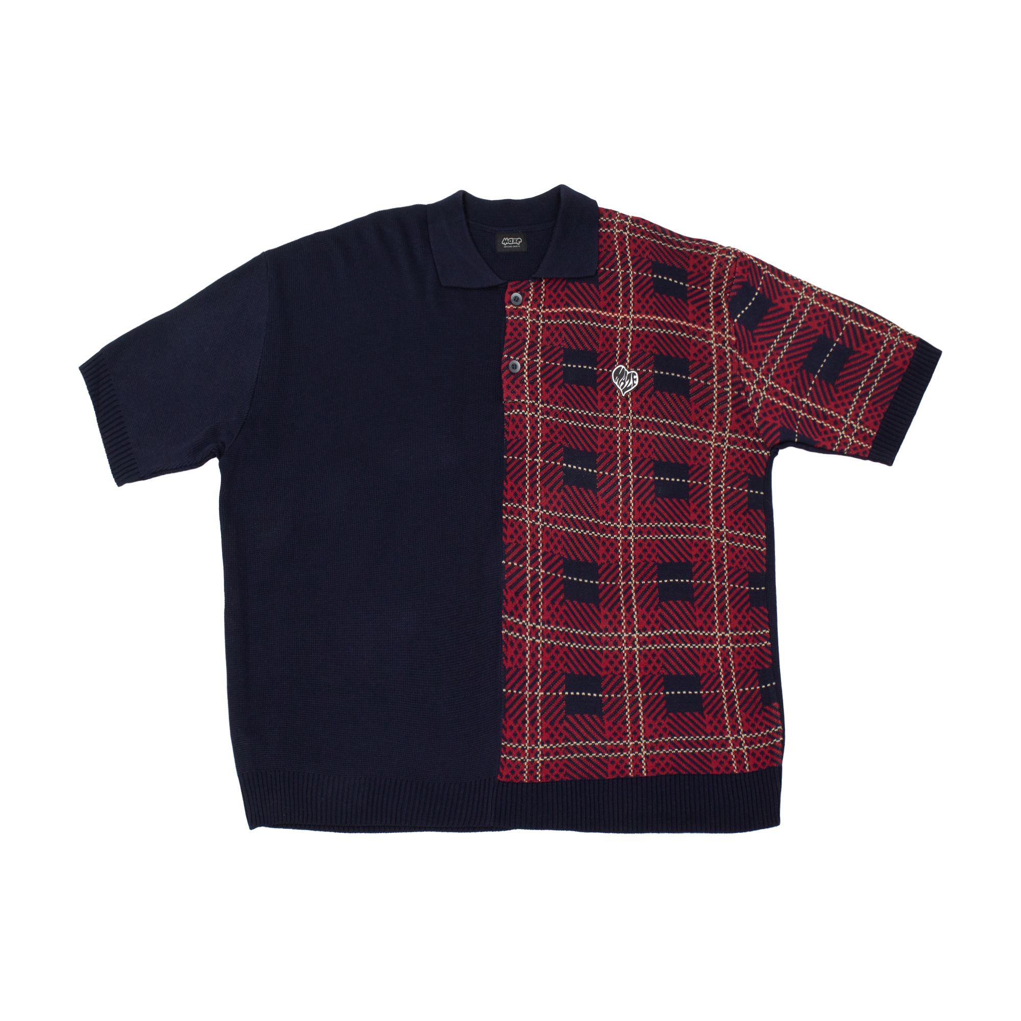 Polo Maze Xadrez Heart Azul/vermelho
