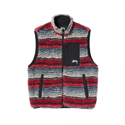 Colete Stussy Striped Sherpa Colorido