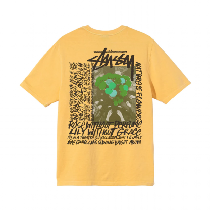 Camiseta Stussy Camellias Pig. Dyed Amarelo