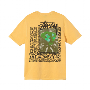 Camiseta Stussy Camellias Pig. Dyed Amarelo