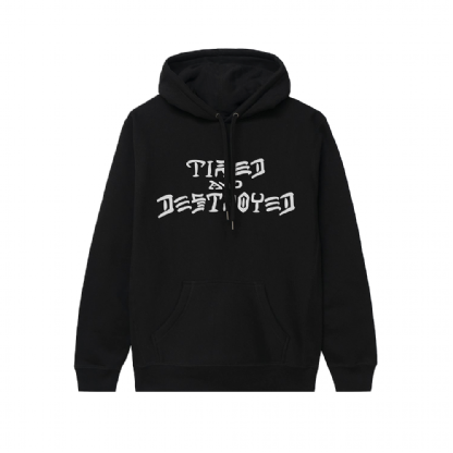 Moletom Tired X Thrasher Destroyed Preto