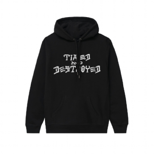 Moletom Tired X Thrasher Destroyed Preto