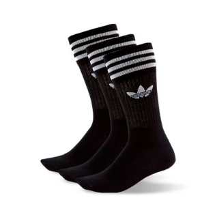 Meia Adidas Solid Crew 3 Pares Preto
