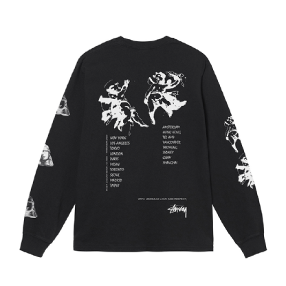 Camiseta Stussy Angels Pig Died Ls Preto