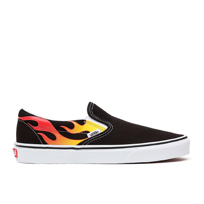 Tênis Vans Classic  Slip-on "flame" Preto