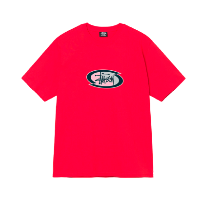 Camiseta Stussy Split Oval Vermelho