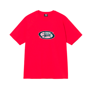 Camiseta Stussy Split Oval Vermelho