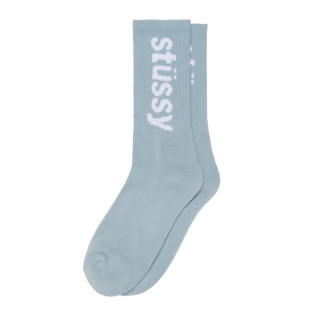 Meia Stussy Helvetica Jacquard Azul