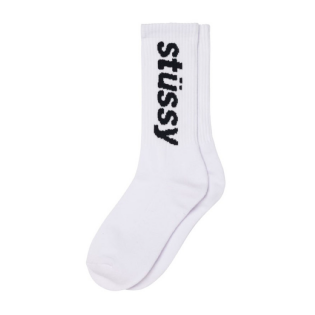 Meia Stussy Helvetica Jacquard Branco