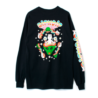 Camiseta Ripndip Manga Longa In A Haze Preto