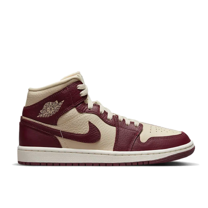 Tênis Nike Feminino Air Jordan 1 Mid Split Bege/vinho