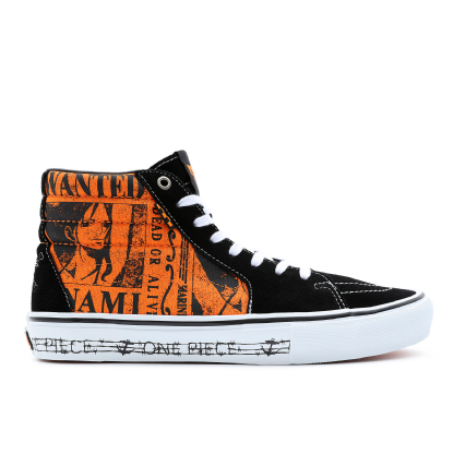 Tênis Vans Skate Sk8-hi " One Piece Collection " Preto/laranja
