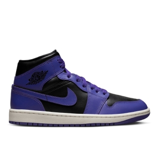 Tênis Nike Feminino Air Jordan 1 Mid “ Court Purple" Preto/roxo