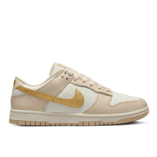Tênis Nike Feminino Dunk Low  " Gold Swoosh " Bege