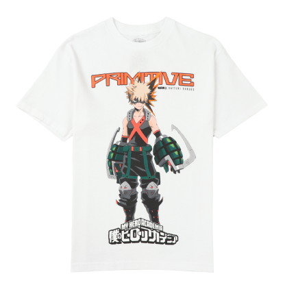 Camiseta Primitive X Mha Katsuki Bakugo Branco