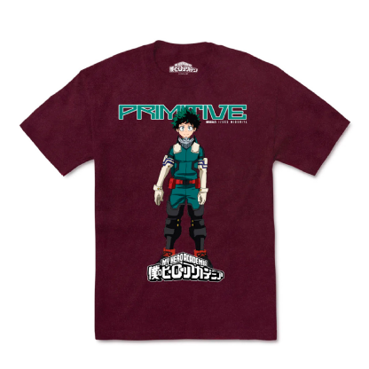 Camiseta Primitive X Mha Izuku Midoriya Vinho