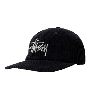 Boné Stussy Corduroy Big Logo Low Pro Preto