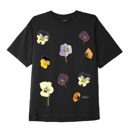 Camiseta Obey Pressed Daisies Preto
