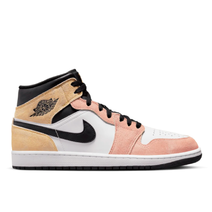 Tênis Nike Air Jordan 1 Mid " Flight Club " Branco/rosa