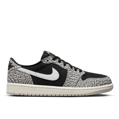 Tênis Feminino Nike Air Jordan 1 Low " Black Cement " Preto/branco