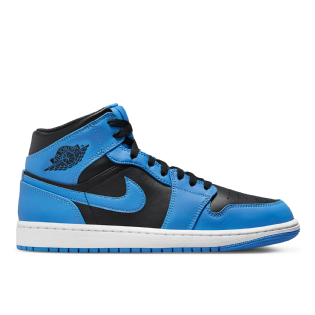 Tênis Nike Air Jordan 1 Mid University Blue Preto/azul