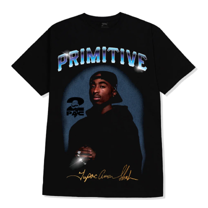 Camiseta Primitive X Tupac Shine Preto