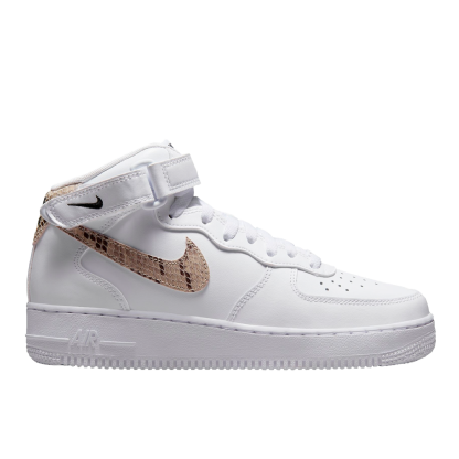 Tênis Nike Feminino Air Force 1 Mid 07 “ Snakeskin Swoosh " Branco