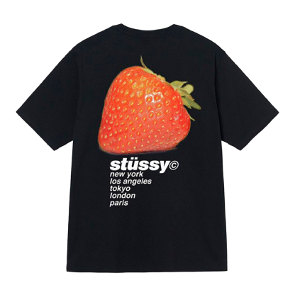 Camiseta Stussy Strawberry Preto