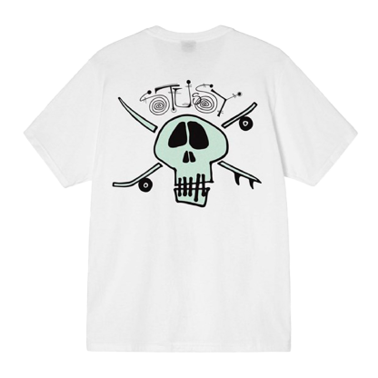 Camiseta Stussy Surf Skate Skull Branco