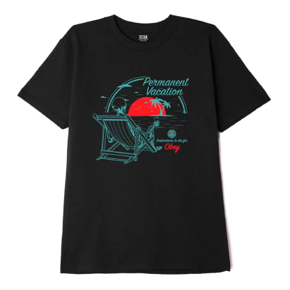Camiseta Obey Permanent Vacation Preto