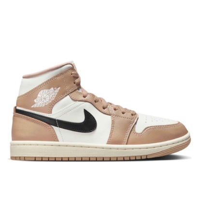 Tênis Nike Feminino Air Jordan 1 Mid "desert" Branco/bege