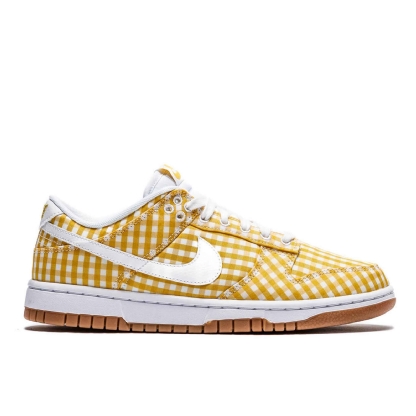 Tênis Feminino Nike Dunk Low "yellow Gingham" Branco/amarelo
