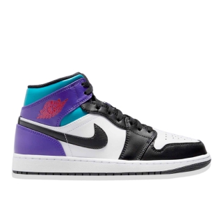 Tênis Nike Air Jordan 1 Mid "aqua" Preto/roxo