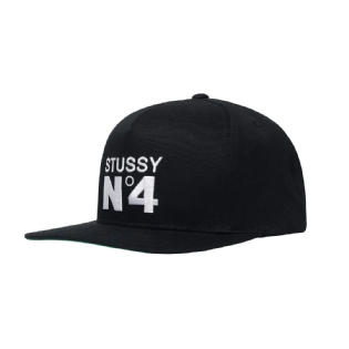 Boné Stussy Number 4 Point Crown Cap Preto