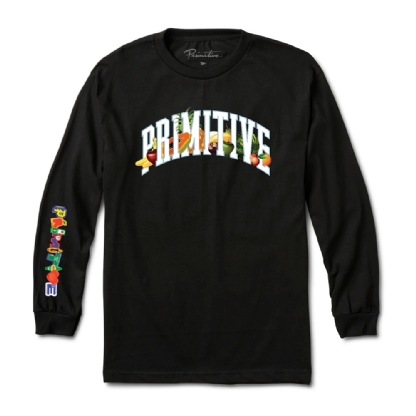 Camiseta Primitive Manga Longa Vitamins Preto