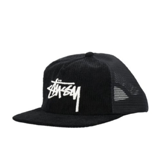 Boné Stussy Corduroy Trucker Preto