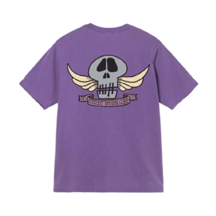 Camiseta Stussy Skull Wings Pig. Dyed Roxo