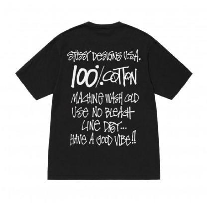 Camiseta Stussy Pig. Dyed Preto