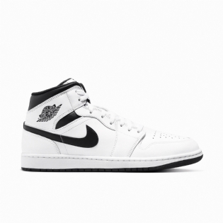 Tênis Nike Air Jordan 1 Mid " Reverse Panda " Branco/preto