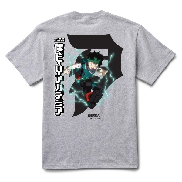 Camiseta Primitive Dirty P Izuku Midoriya Cinza