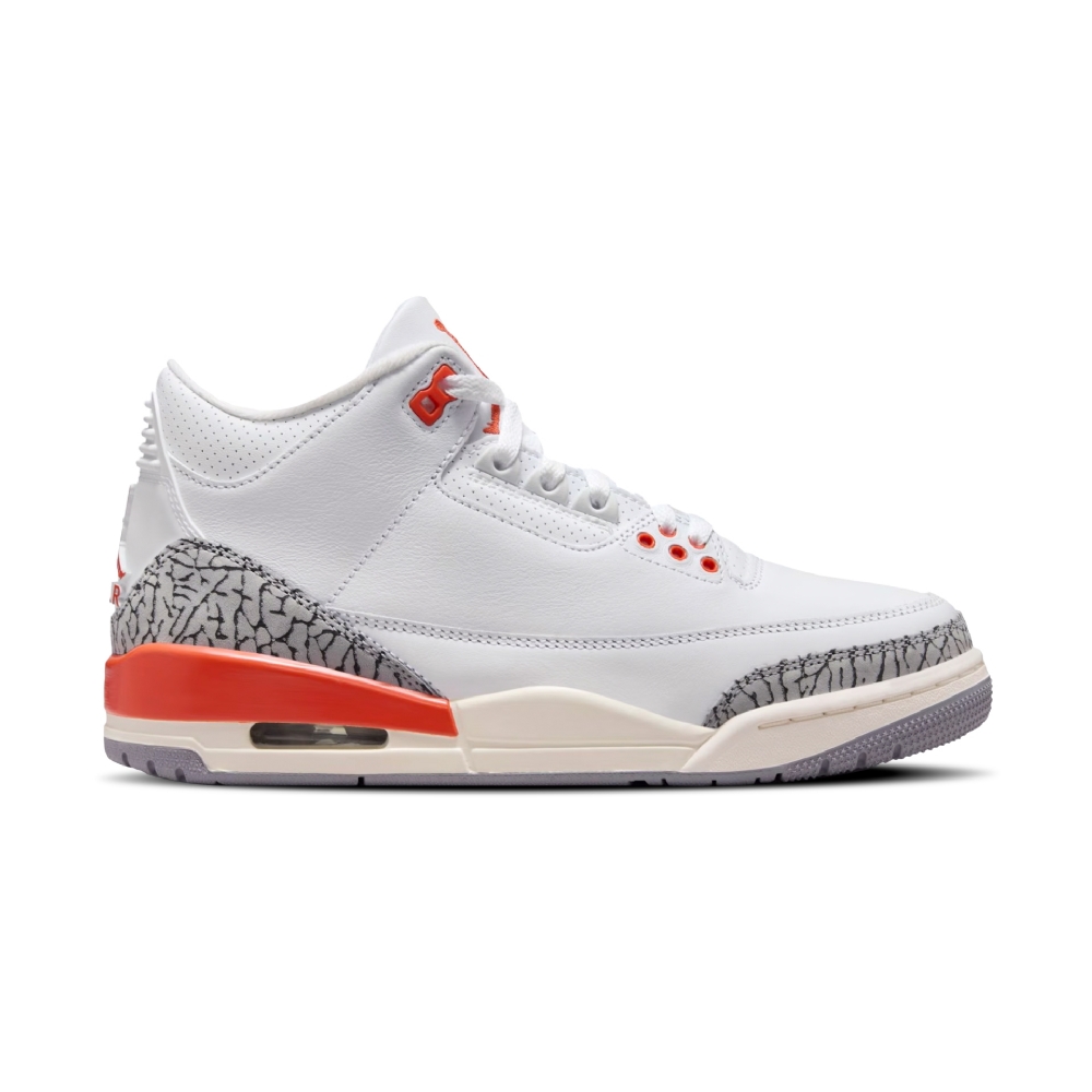 Tênis Nike Feminino Air Jordan 3 Retro Branco/laranja