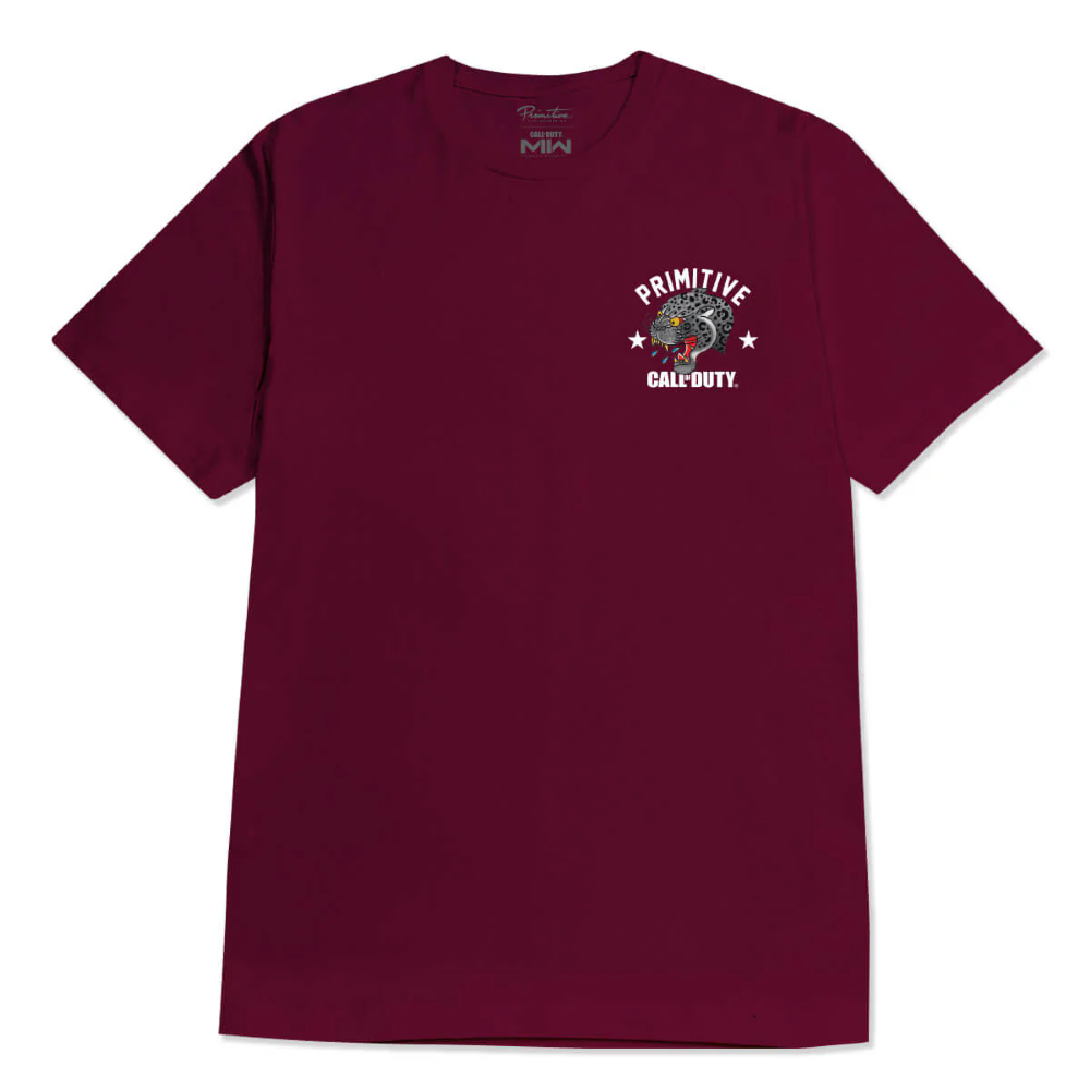 Camiseta Primitive X Call Of Duty "black Jaguar" Vinho