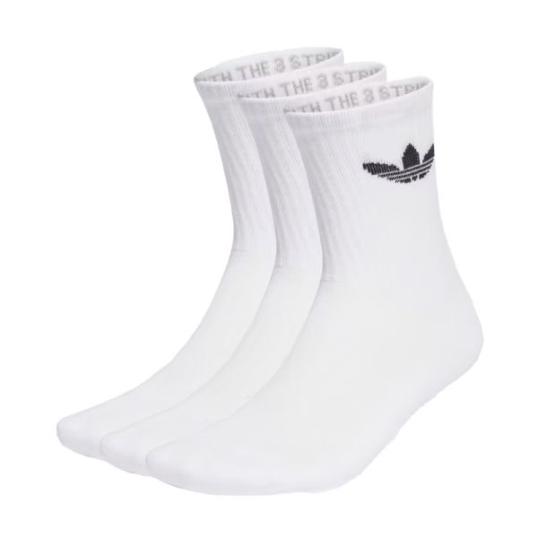 Meia Adidas Trefoil Crew Cush 3 Pares Branco