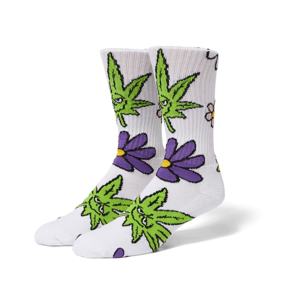 Meia Huf Green Buddy Blossom Sock Branco