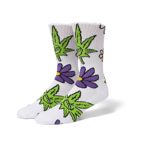 Meia Huf Green Buddy Blossom Sock Branco