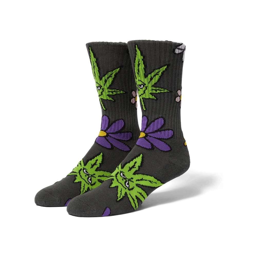 Meia Huf Green Buddy Blossom Sock Cinza