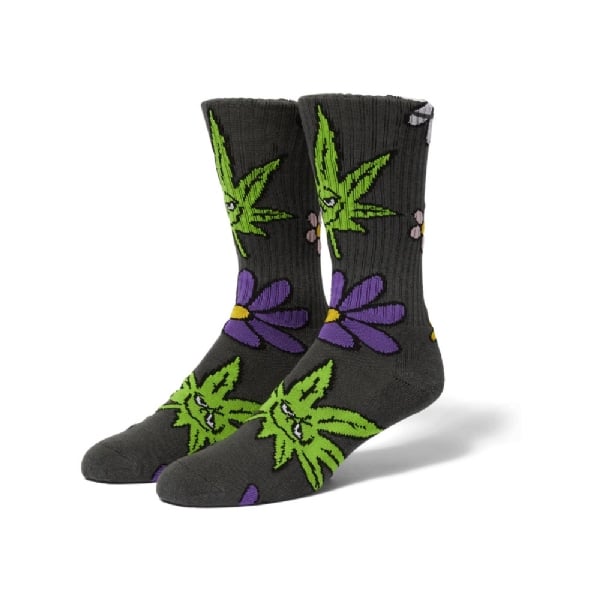 Meia Huf Green Buddy Blossom Sock Cinza