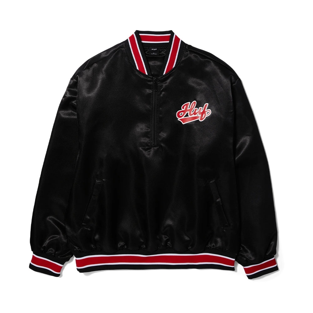 Jaqueta Hufpop Fly Satin Baseball Preto